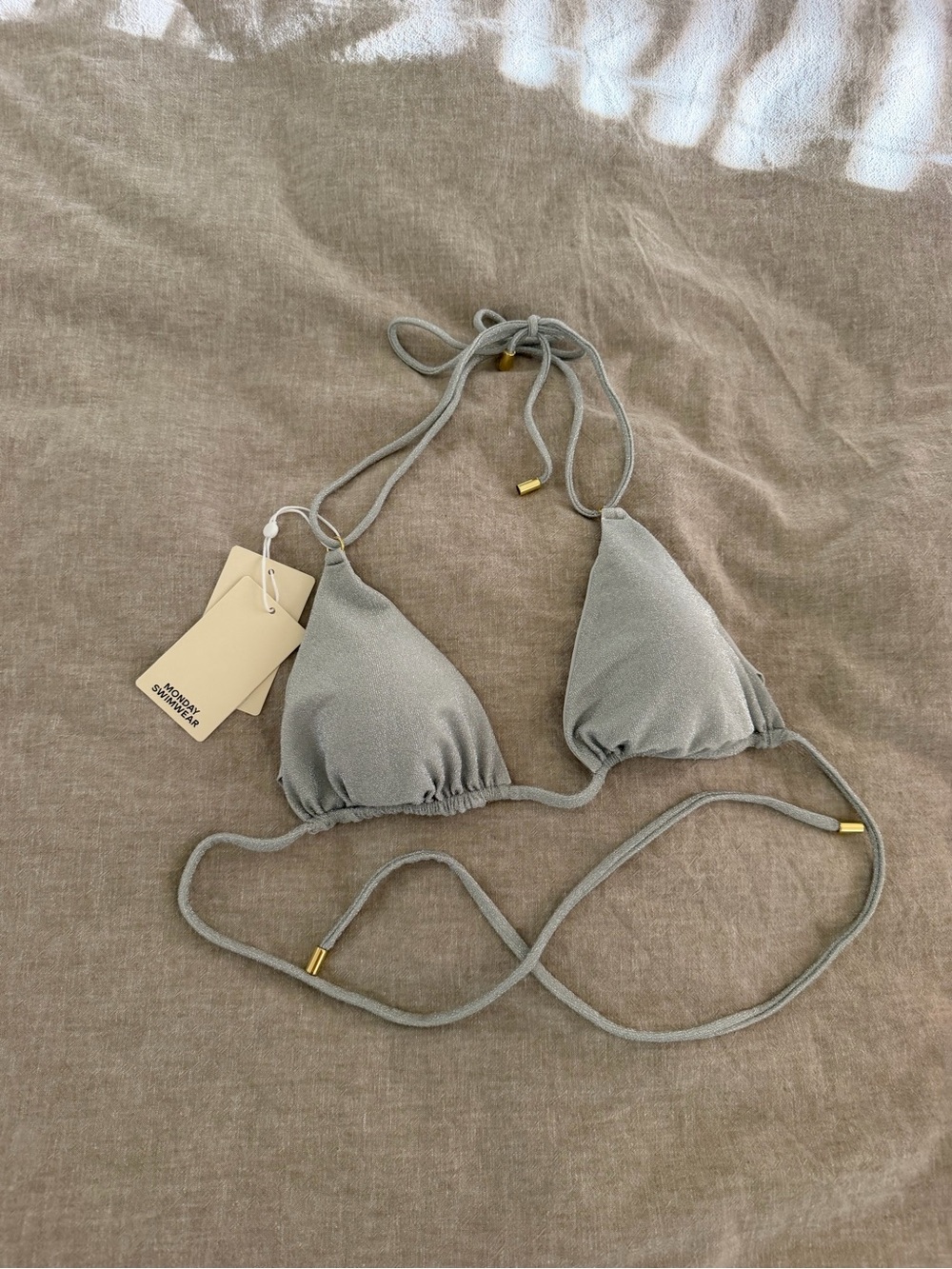 Monday Swimwear Hanalei Top - Soft Silver Shimmer